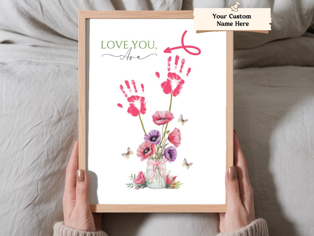 Personalized Handprint Art Printable, DIY Kids Craft, Toddler Activity ...