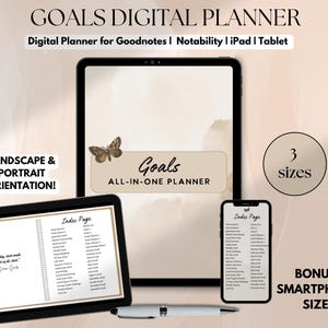 Digital Goal Planner, Goodnotes Planner, iPad Planner, Productivity Planner, Smart Goal Setting, Vision Board, iphone Planner, Yearly Goals