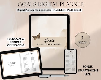 Digitaler Zielplaner, Goodnotes iPad Tablet Planner (PDF)