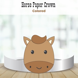 Horse Paper Hat Crown Craft, Horse Paper Crown Template, Wild West Costume Animal Paper Crown Western Craft Birthday Party Favor Horse Craft