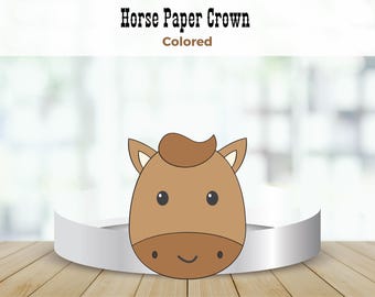 Corona di carta per cappello di cavallo, modello di corona di carta per cavallo, costume del selvaggio West, corona di carta per animali, artigianato western, bomboniera per festa di compleanno, artigianato a cavallo
