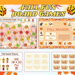 Fall Board Game Bundle, Printable Fall Games for Kids, Fall Party Games ...