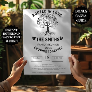 Family Reunion Invitation Template, Family Reunion Party Evite, Family Reunion Flyer, Family Reunion Announcement Family Tree Reunion Invite
