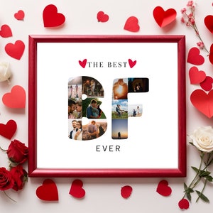 Colagem de fotos BF personalizada, presente para namorado, cartão de dia dos namorados para impressão, melhor namorado de todos os tempos, modelo Canva para impressão, presente de aniversário
