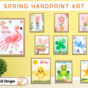 Spring Handprint Art, Spring Handprint Craft, Memory Keepsake, Spring Activities Toddler Preschool Daycare Activities Spring Craft Printable
