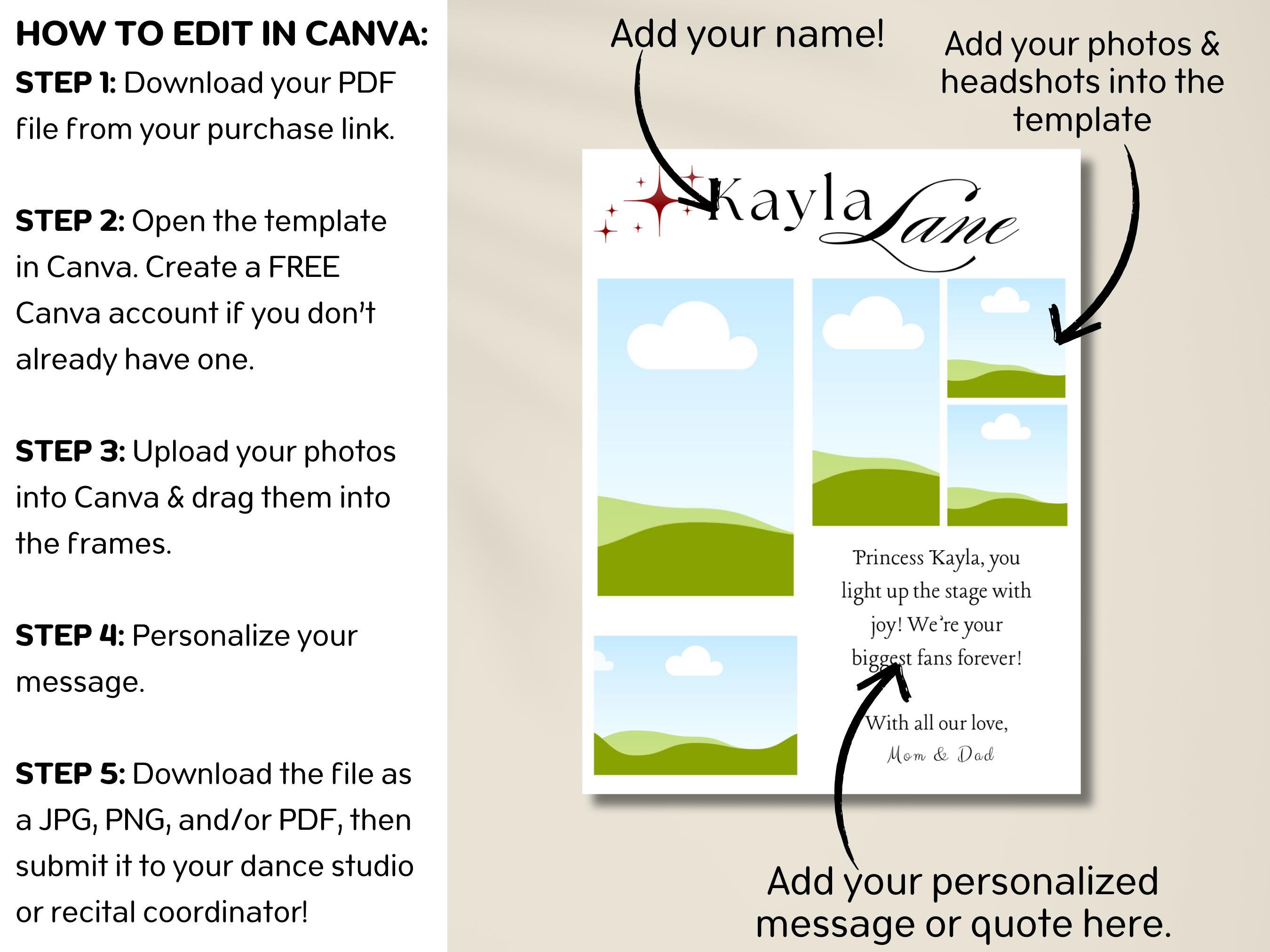 Template For Pageant Introduction Pageant Quarter Page Ad Template, Editable Pageant Tribute Ad ...