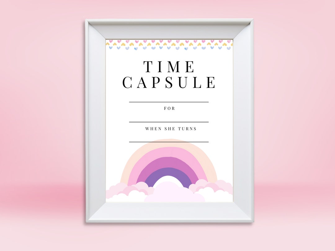 Time Capsules Printable, for When She Turns Time Capsule, Time Capsule Signs, Happy Birthday ...