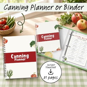Printable Canning Planner, Homestead Planner, Canning Frozen Inventory, Canning Journal, Preserving Binder, Canning Recipes Canning Notebook