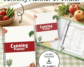 Printable Canning Planner, Homestead Planner, Canning Frozen Inventory, Canning Journal, Preserving Binder, Canning Recipes Canning Notebook