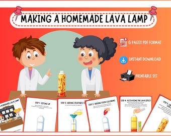 Lava Lamp Printable Activity, Homemade Kids Lava Lamp Science Experiment, Science Activities, Kids Activities, Kids Crafts, STEM activities
