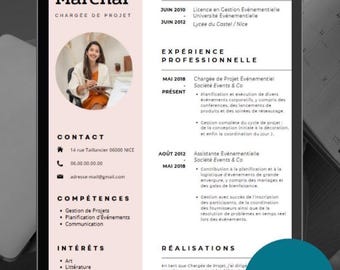 Professional French Resume Template with Photo - 1 Page/A4 Size, Editable & Customizable Resume on Canva, cv template professional, Download