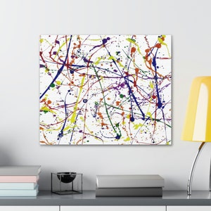 Originele abstracte kunst | Uitgerekte canvasafdruk | Heldere abstracte kunst print, kunst aan de muur