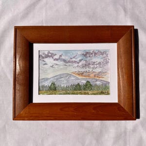 watercolor painting, watercolor, mountain painting, original art, watercolor art, framed art, landscape painting, landscape art