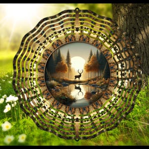 Reflective Deer Wind Spinner, Deer, Outdoor Decor, Yard Art, Wind Spinner, Wildlife Spinner