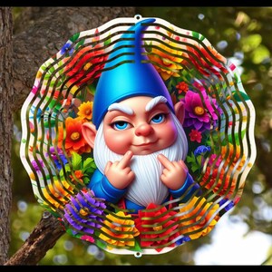 Naughty Gnome Wind Spinner, Naughty Gnome, Outdoor Decor, Yard Art, Wind Spinner, Naughty Gnome Spinner