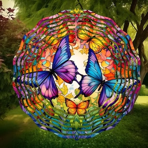 Butterfly Wind Spinner, Butterfly, Outdoor Decor, Yard Art, Wind Spinner, Rainbow Butterfly Spinner