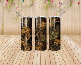 Vaso de camuflaje de árbol real: regalo de caza personalizado, acero inoxidable de 20 oz