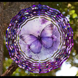 Purple Butterfly Wind Spinner, Butterfly, Outdoor Decor, Yard Art, Wind Spinner, Purple Butterfly Spinner