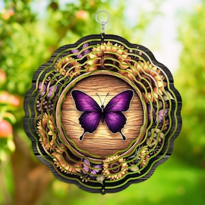 Purple Butterfly Wind Spinner, Butterfly, Outdoor Decor, Yard Art, Wind Spinner, Purple Butterfly Spinner