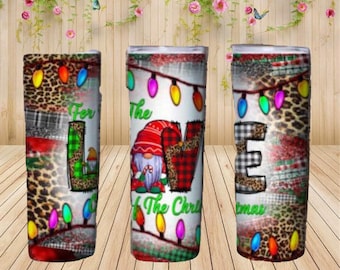 Personalized Christmas Gnome Tumbler: 20oz Stainless Steel Gift