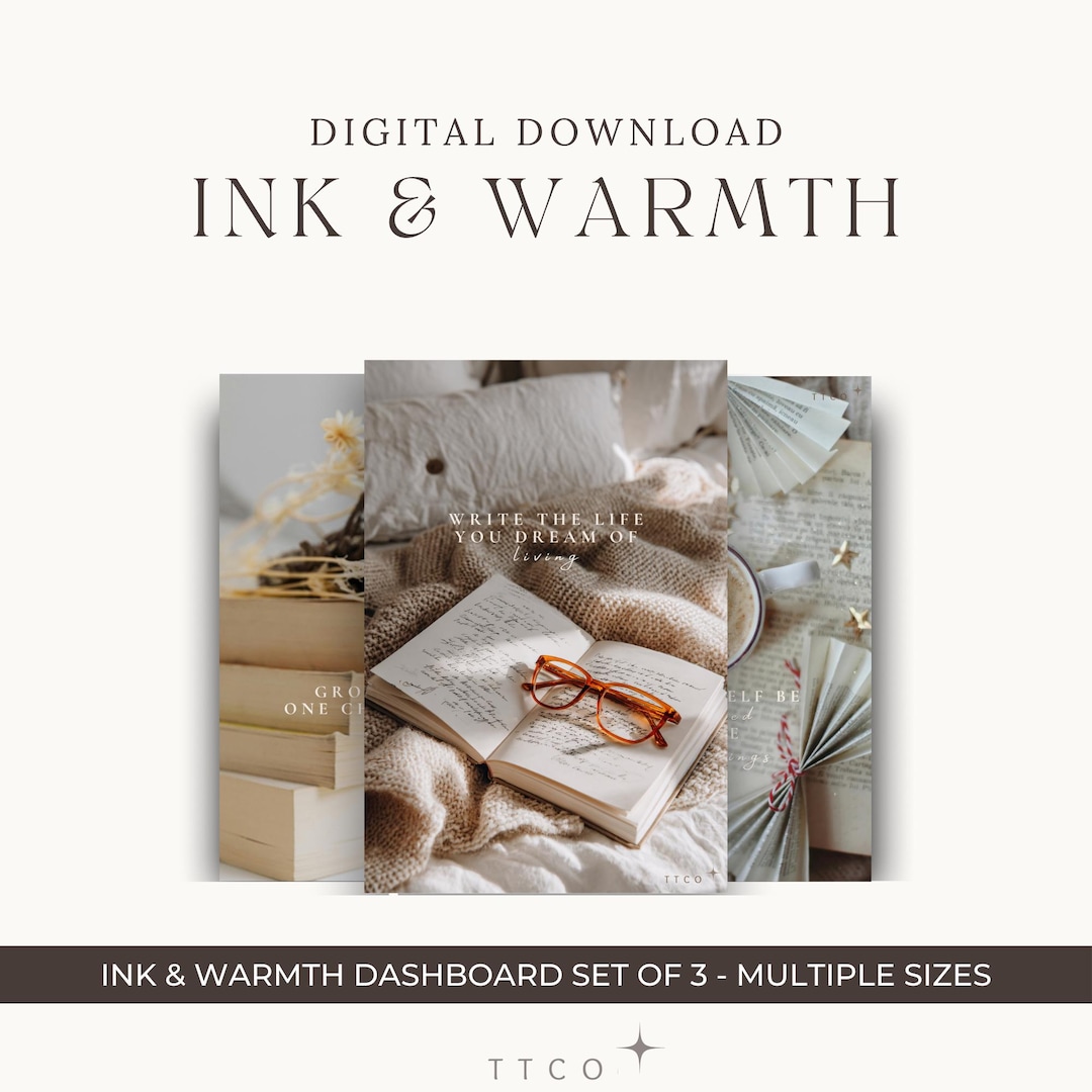 Ink & Warmth Dashboard Set | Multiple Sizes | Printable Planner ...