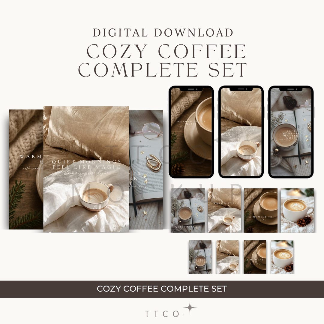 Cozy Coffee Complete Planner Bundle | Dashboards, Journal Cards & Phone ...