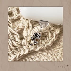 Rose Flower Dust Plug Charm | USB-C & Lightning Port Accessory
