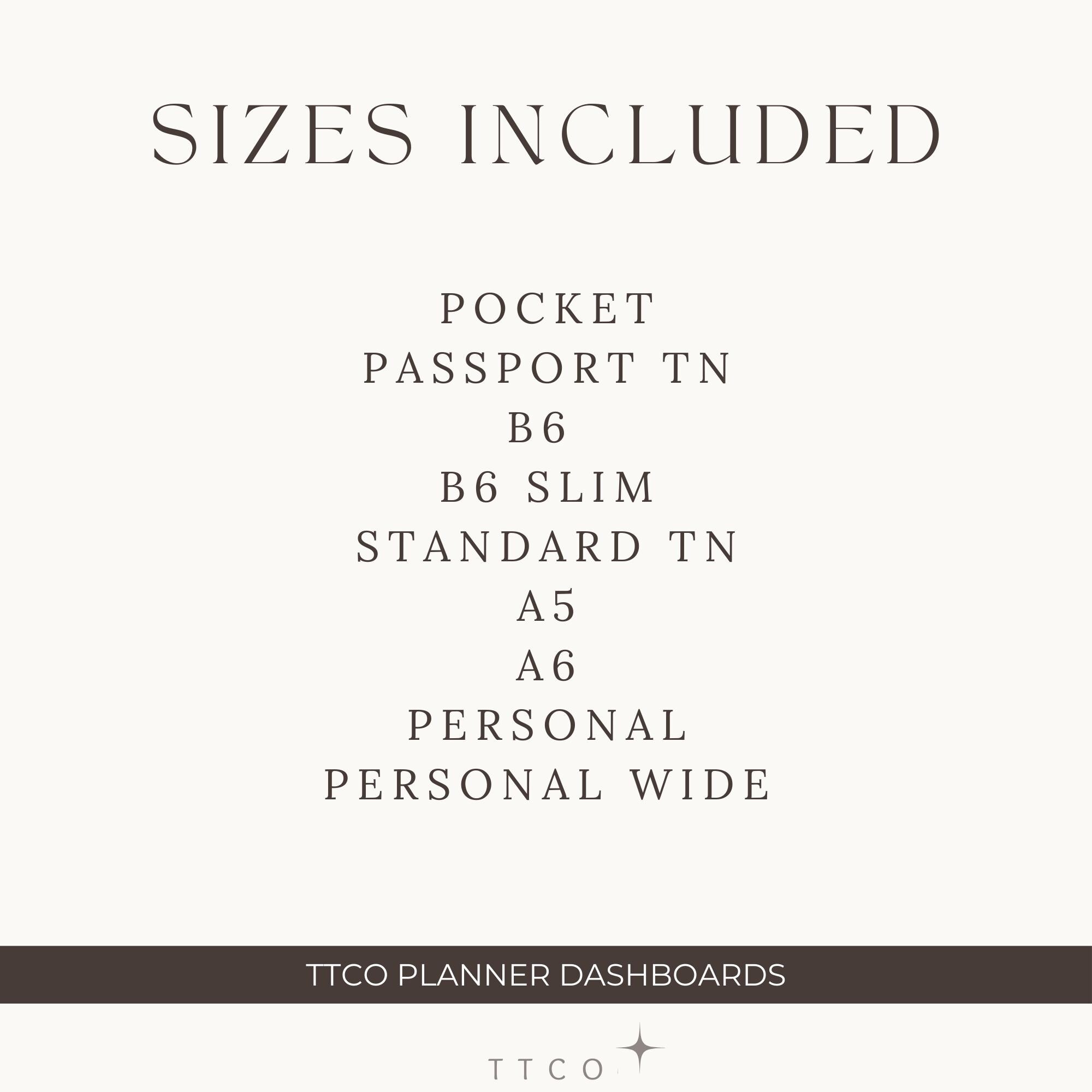 Literary Bloom Dashboard Set | Multiple Sizes | Printable Planner ...