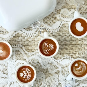 Latte Art Kaffe Dammplugg Berlock | Tillbehör till enhet i harts