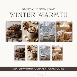 Winter Warmth Journal Cards Printable | 3x4 & 2x3 Pocket Cards | Digital Download