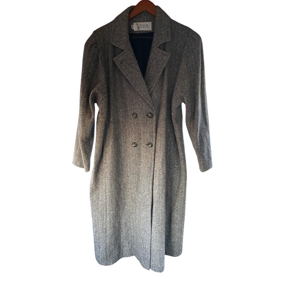 Vintage Stephanie Mathews Wool Trench Coat Gray 1990s - Etsy
