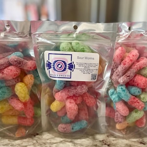 Sour Gummy Worms Freeze Dried