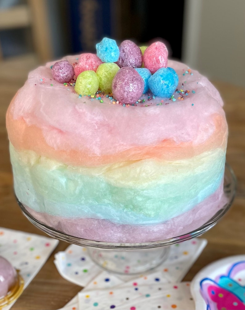 Cotton Candy Birthday Cake Etsy
