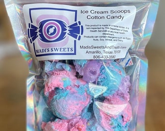 Ice Cream Scoops Cotton Candy Freeze Dried