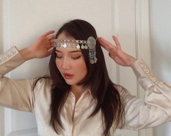 Central Asian traditional  ethnic style hair accessories,kazakh kyrgyz jewelry headwear,national patterns from ancient Silk Road!