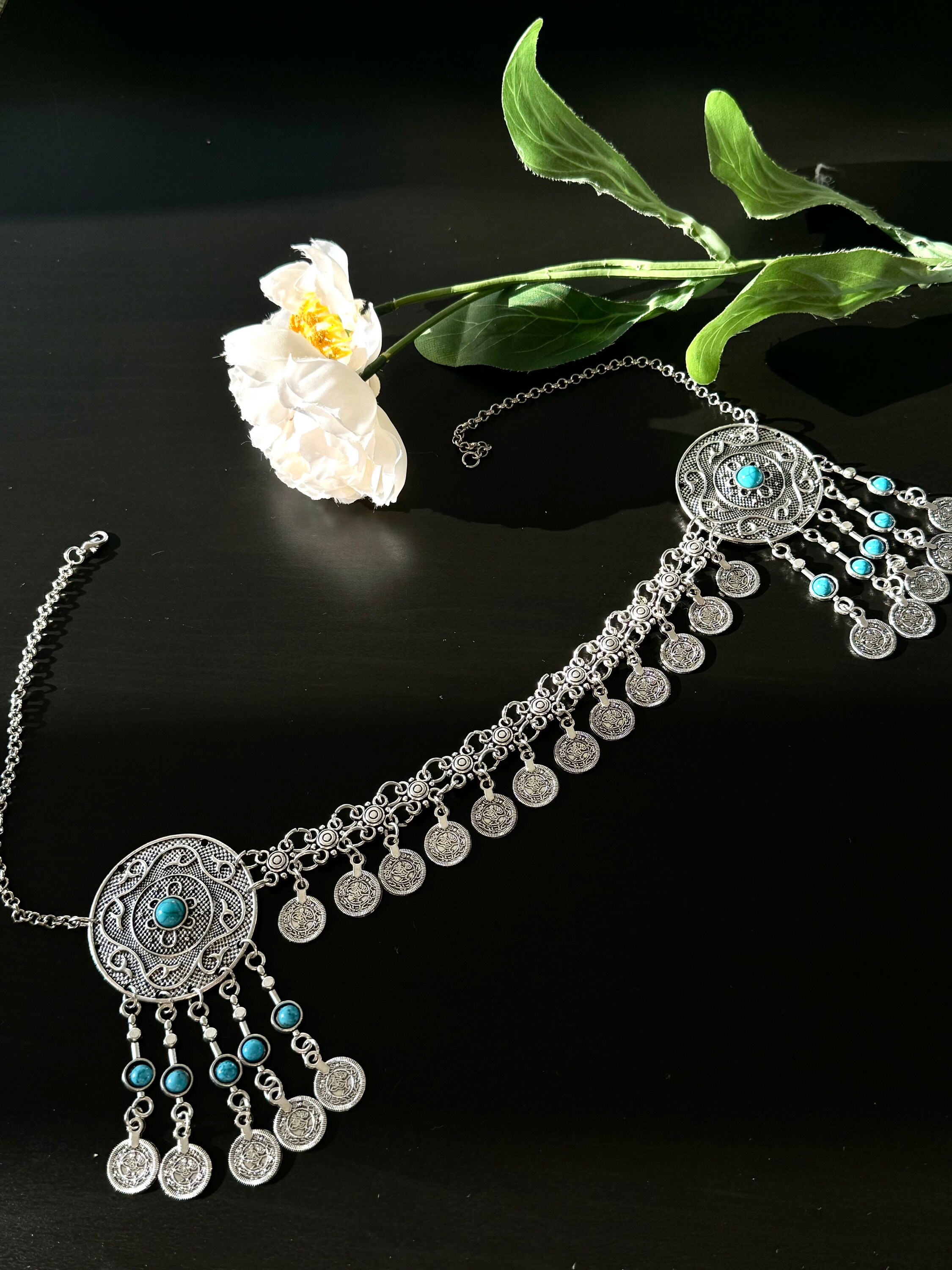 Central Asian Headpiece, Kazakh Kyrgyz Jewelry, Ethnic Hair
