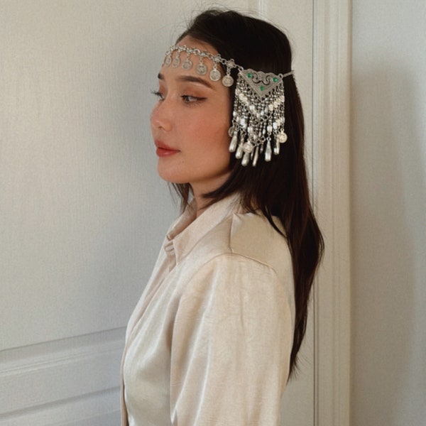 Central Asian traditional  ethnic style hair accessories,kazakh kyrgyz jewelry headwear,national patterns from ancient Silk Road!