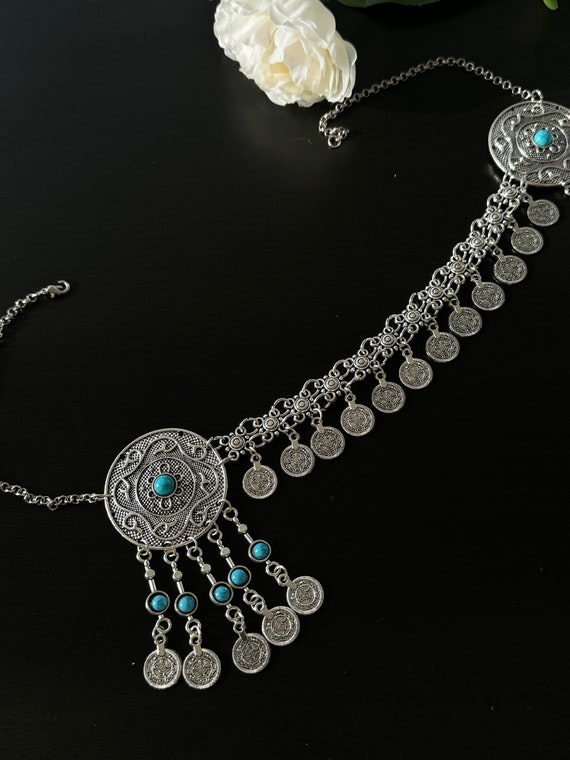 Central Asian Headpiece, Kazakh Kyrgyz Jewelry, Ethnic Hair