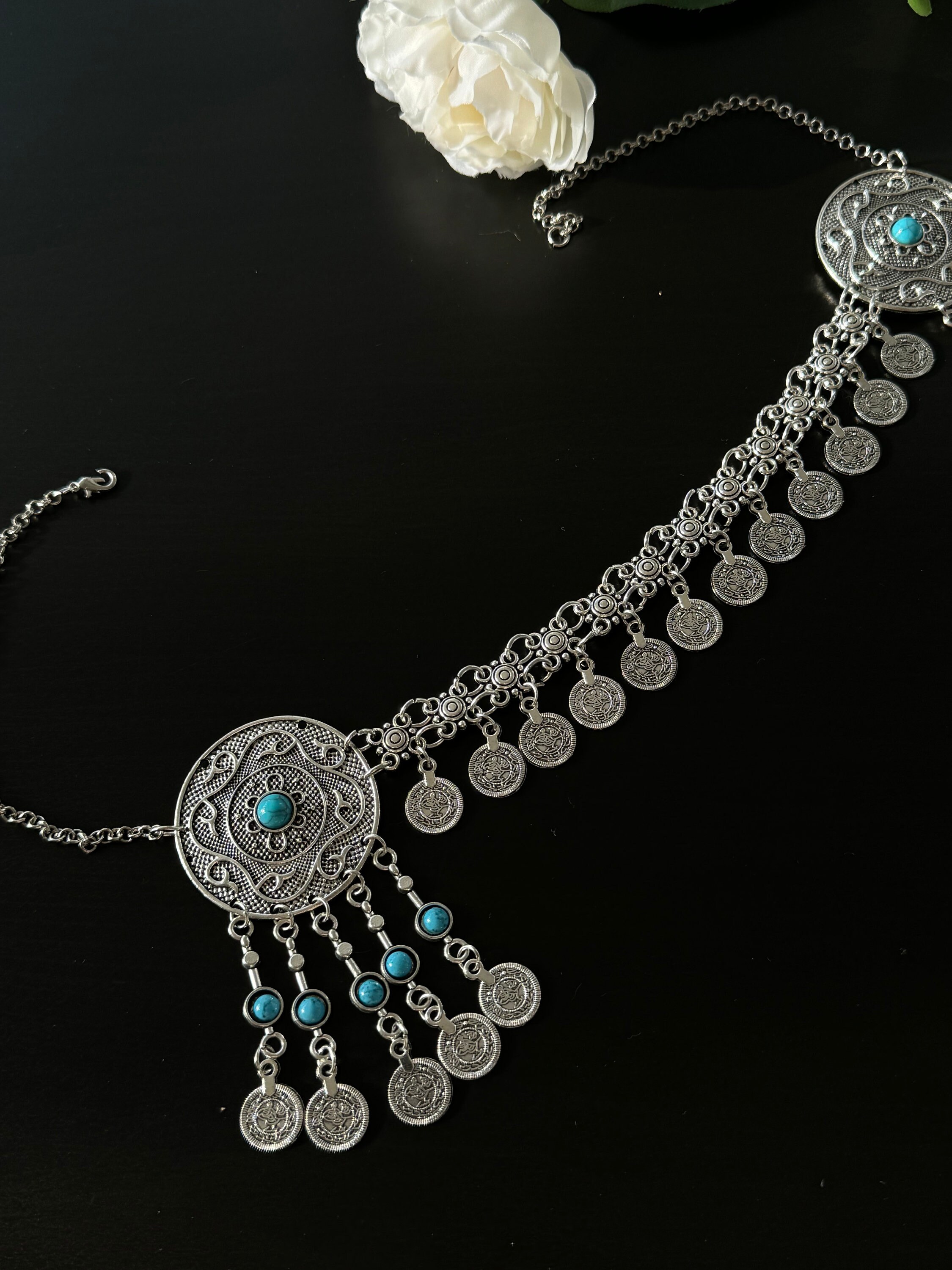 Central Asian Headpiece, Kazakh Kyrgyz Jewelry, Ethnic Hair