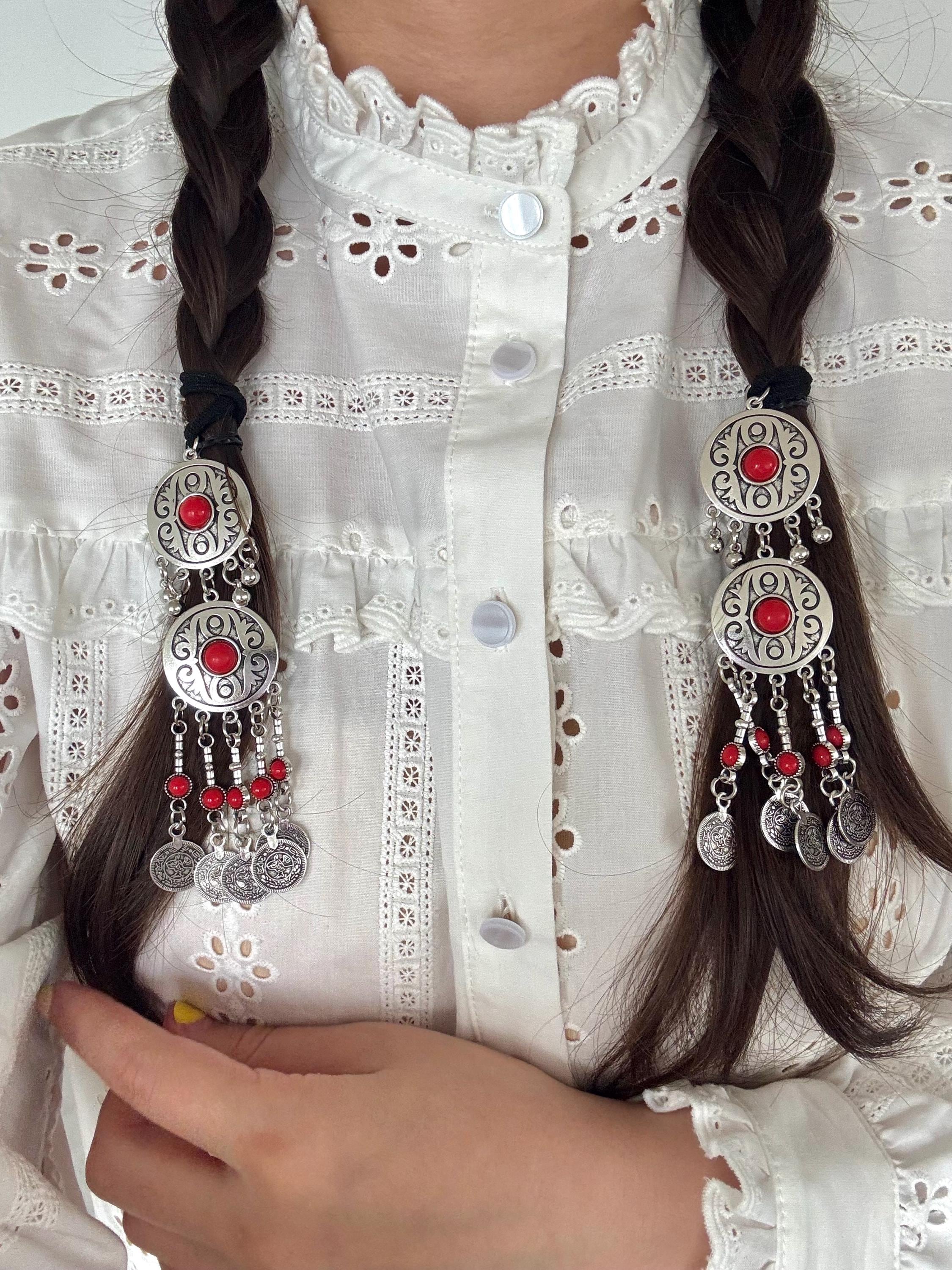 アクセサリー koto Kazakh Kyrgyz Hair Jewelry, Ethnic Coin Hair Accessories - Etsy