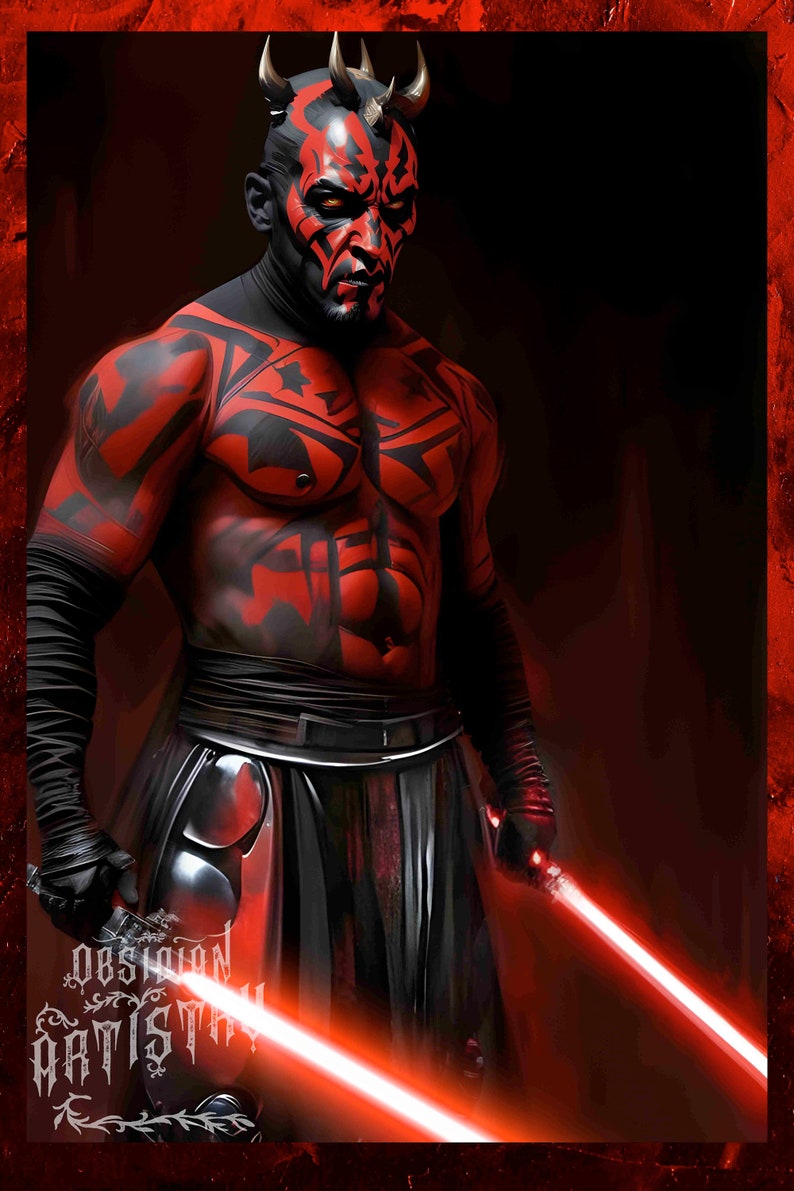 Darth Maul Poster Lightsaber High-quality Poster Large and Small Sizes ...