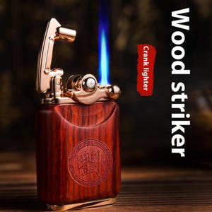 Blaue Flamme Zigaretten Feuerzeug, Fackel Feuerzeug, Holz Gas Feuerzeug, Winddicht Feuerzeug, Feuerzeug für Ihn, Groomsmen Geschenke