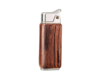 Cigarette Lighter Vintage Kerosene Style with Wooden Shell - Retro Press Ignition Pocket Lighter Gift for Smoker -Old Fashioned Cool Lighter