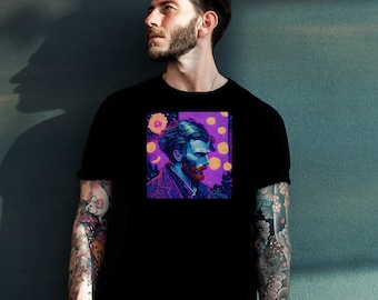 Van Gogh Portrait T-Shirt, Künstler Kunst, 100% Baumwolle