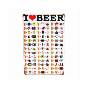 Vintage Metal Beer Sign - I Love Beer Funny Wall Art Decor for Home Bar, Man Cave, Pub, or Garage - Retro Tin Sign Gift for Beer Lovers