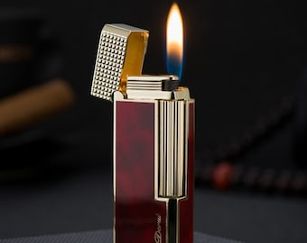 Red Slim Flint Lighter | Butane Refillable Side Grind