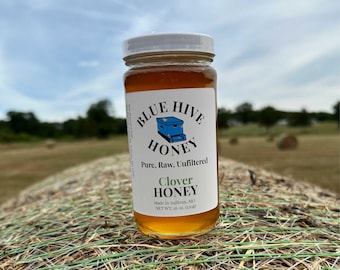 Naturz Beez Raw Clover Honey - 5 Lbs (2268g) Glass Jar - Pure Unfiltered USA