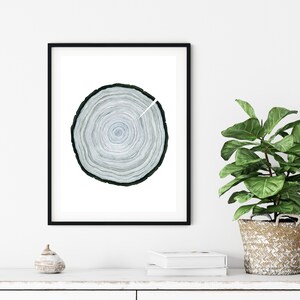 Age | Minimalist tree rings | Giclee art print of watercolor illustration