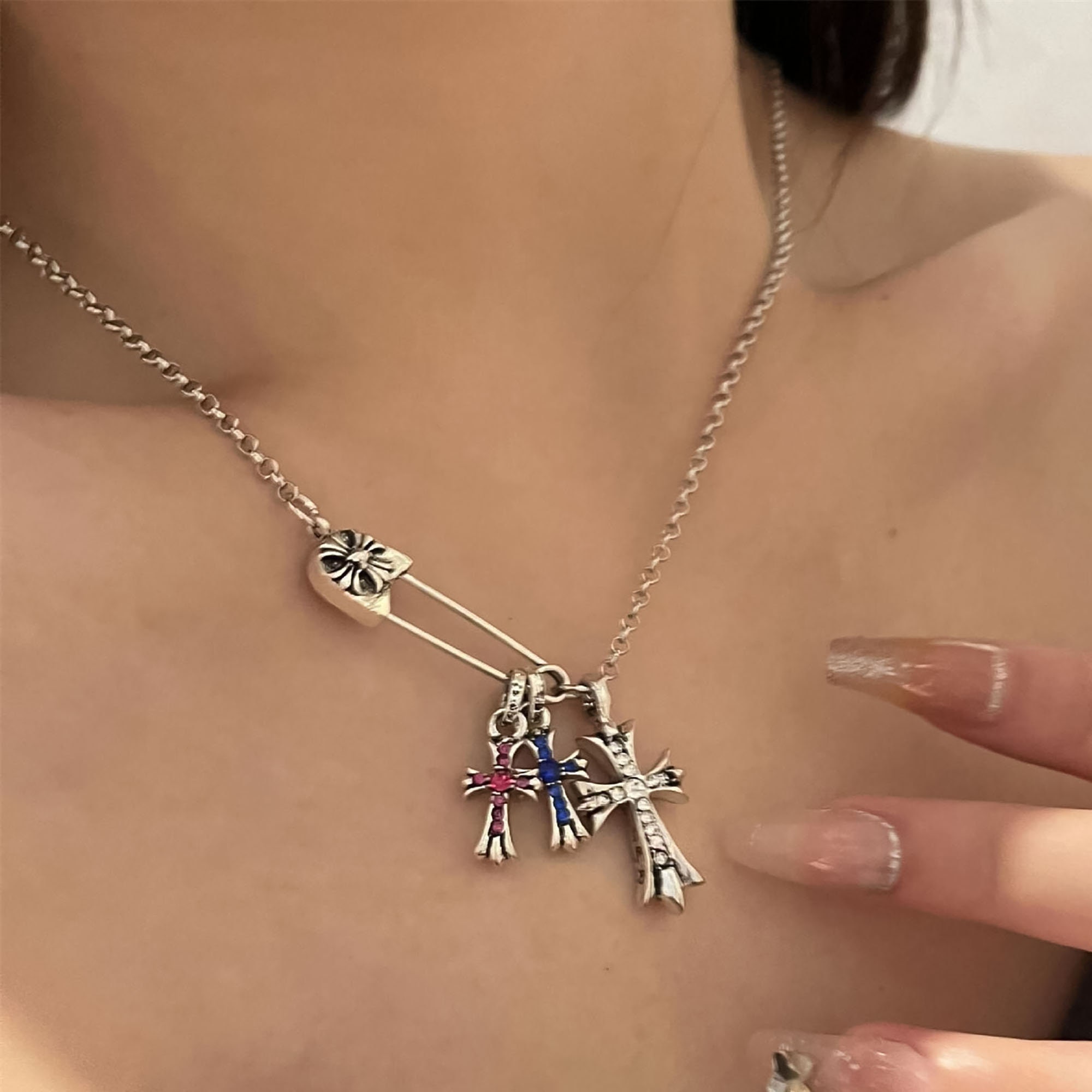 Vintage Chrome Hearts Pin Necklacecross Necklacehip Hop - Etsy