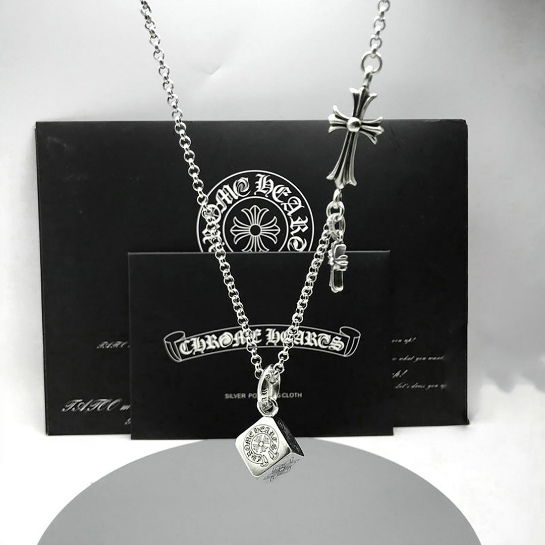 Vintage Chrome Hearts Y2K Style Dice Pendant Necklacehip Hop - Etsy